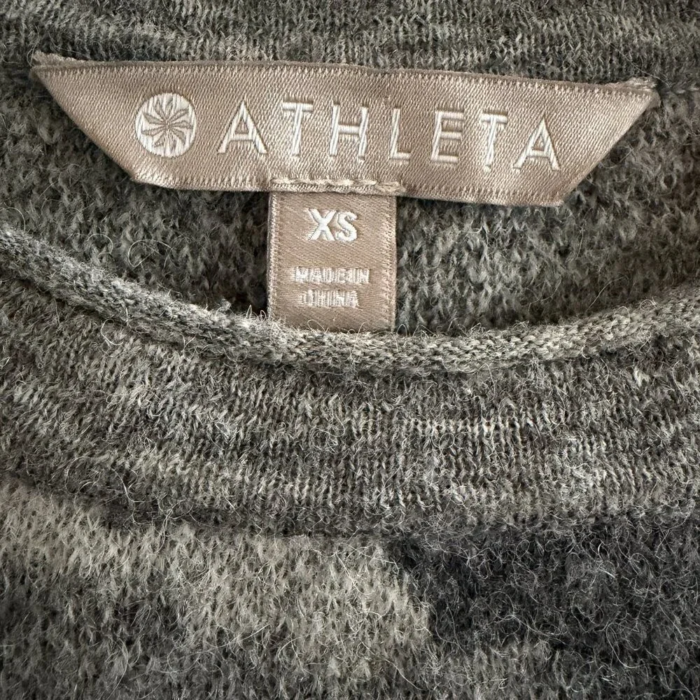 ATHLETA Undercover Camo Pullover Sweater Gray Alpaca Wool XS